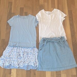 Two girls skirts with matching tops size L